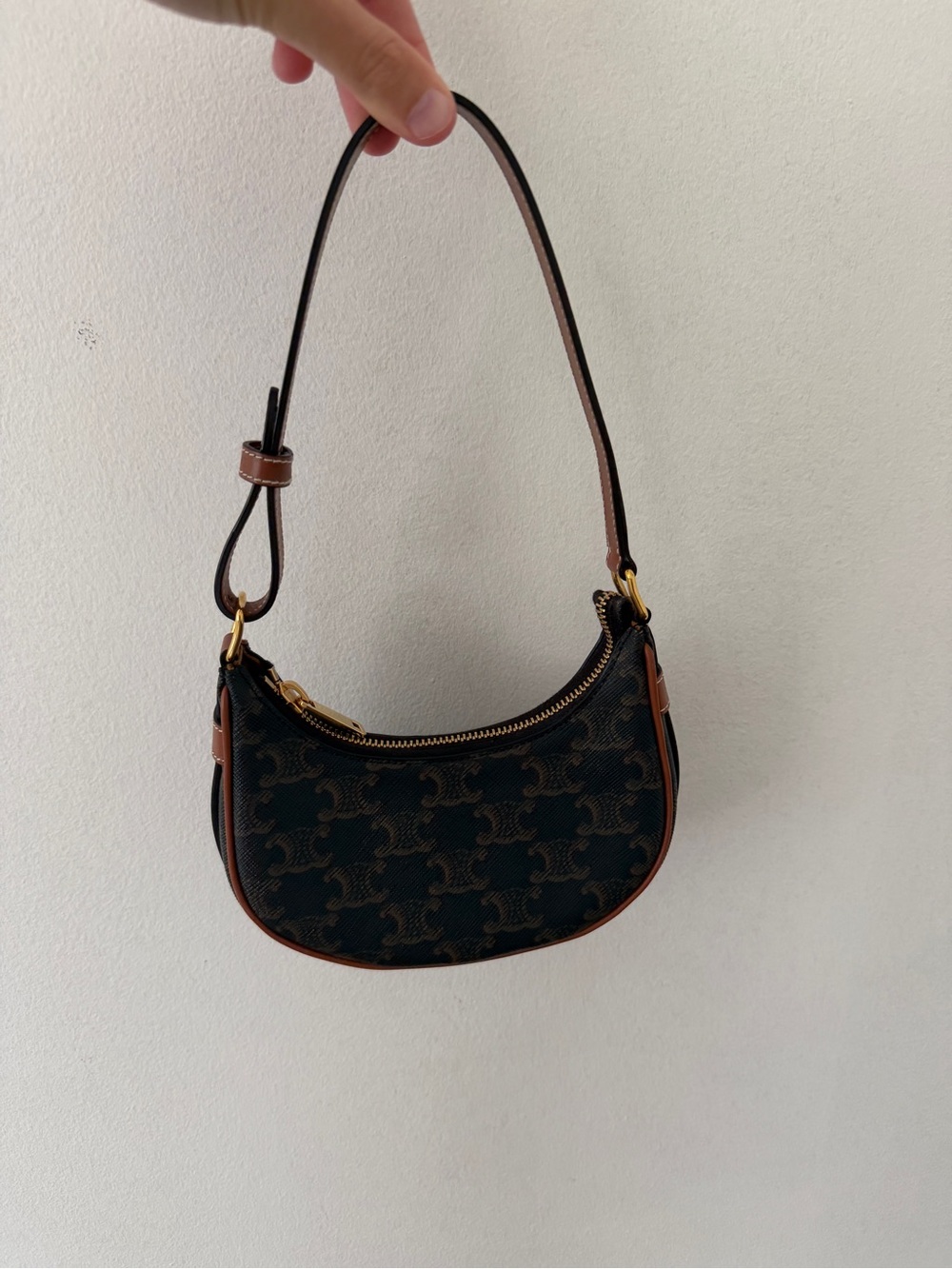 Celine MINI AVA BAG IN TRIOMPHE CANVAS AND CALFSKIN - Picture 1 of 5